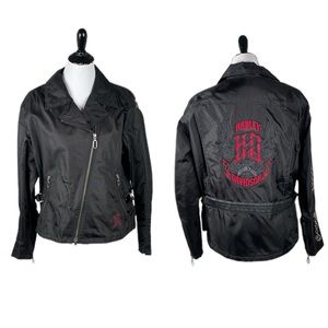 Harley Davidson Nylon Biker Jacket, Black, Red, X-Large